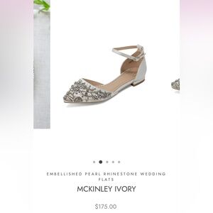 Ivory Embellished Pearl Rhinestone Wedding Flats